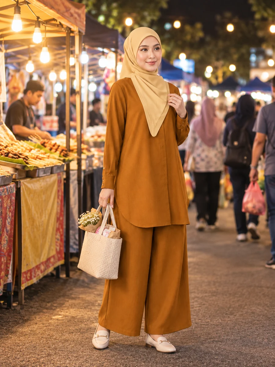 Set Elora Mustard di pasar malam